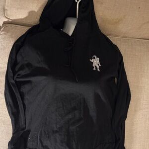 Black Hoodie with Astronaut Patch - Women's Sweatshirt